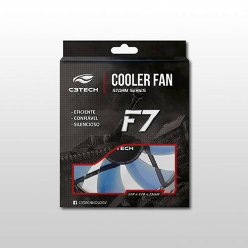Cooler para Gabinete C3tech F7-L100 Bl 120 X 120 X 25 Mm Led Azul