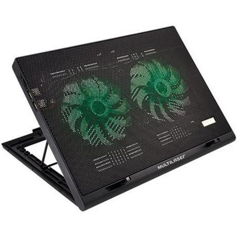 Cooler para Notebook Warrior Power Gamer LED Verde Luminoso - AC267 - Multilaser