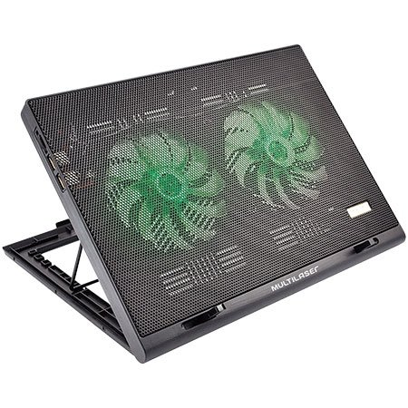 Cooler para Notebook Warrior Power Gamer LED Verde Luminoso Multilaser - AC267