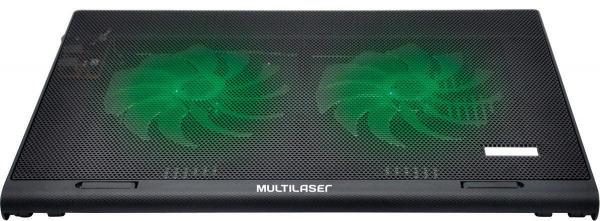 Cooler para Notebook Warrior Power Gamer Led Verde Luminoso - Multilaser