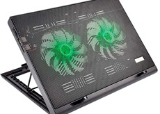 Cooler para Notebook Warrior Power Gamer Led Verde Luminoso MULTILASER