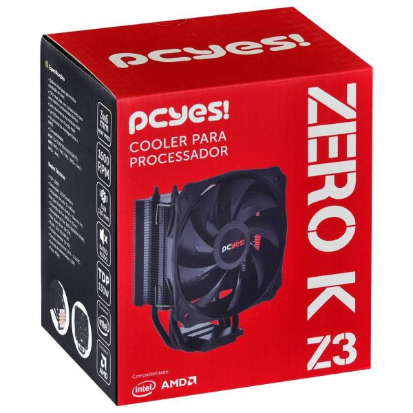 Cooler para Processador PCYES Zero K Z3 120MM INTEL/AMD ACZK3120