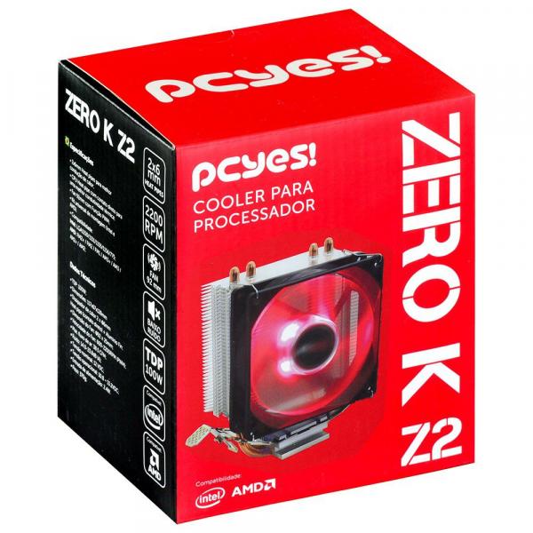 Cooler para Processador PCYES Zero K Z2 92MM INTEL/AMD LED Vermelho ACZK292LDV
