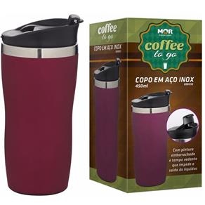 Copo Aço Inox 450 Ml Coffee To Go - Mor - ROSA