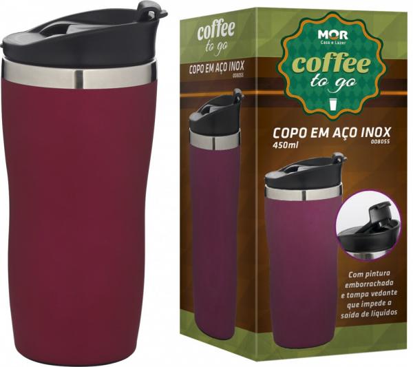 COPO ACO INOX 450ml COFFEE TO GO(8) - ROSA - Mor