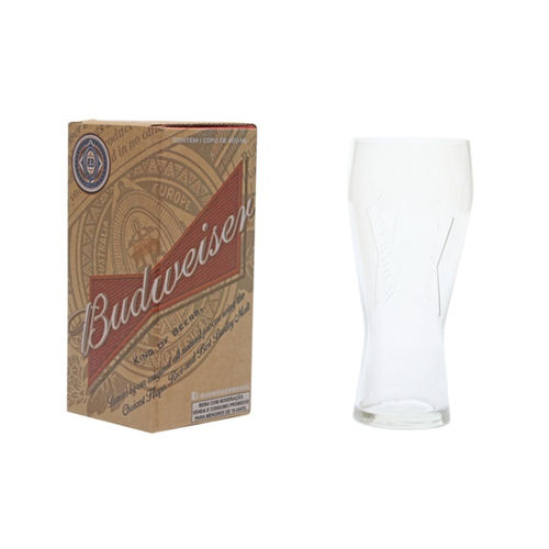 Copo para Cerveja em Vidro Budweiser 400ml Transparente
