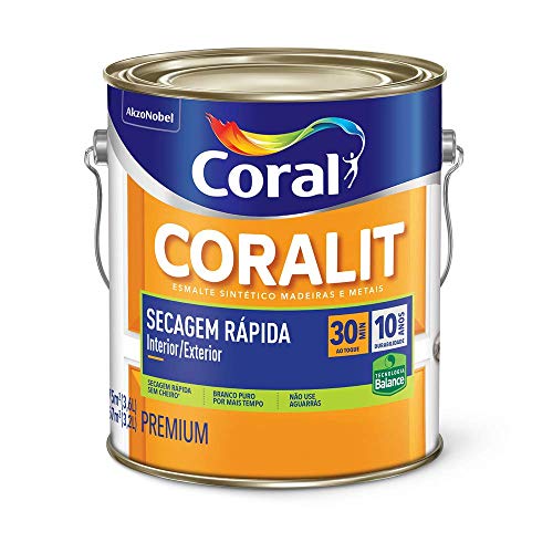 Coral Coralit Secagem Rápida Zero Odor Brilhante 3,6 Litros Branco