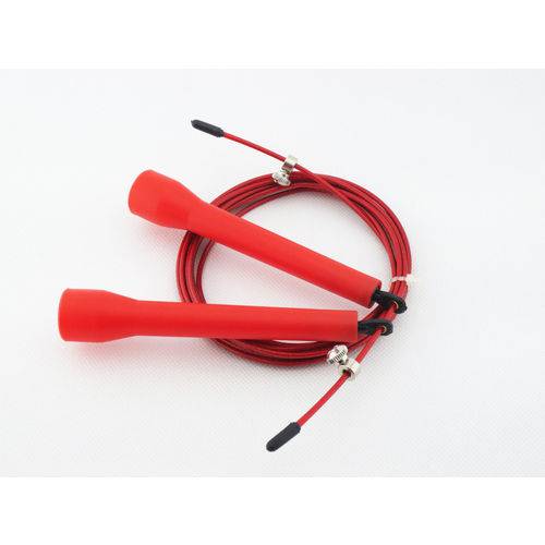 Corda de Pular Aço Speed Rope com Rolamento Vermelho