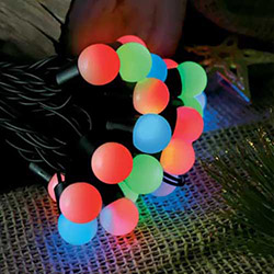 Cordão Luminoso Taschibra Globo Leitoso 50 Leds Colorido Neon 110v