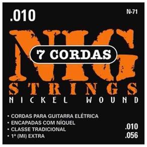 Cordas / Encordoamento Nig N71 Guitarra 7 Cordas .010 - .056