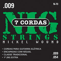 Cordas para Guitarra Elétrica de 7 Cordas 009"-054" - Nig Strings