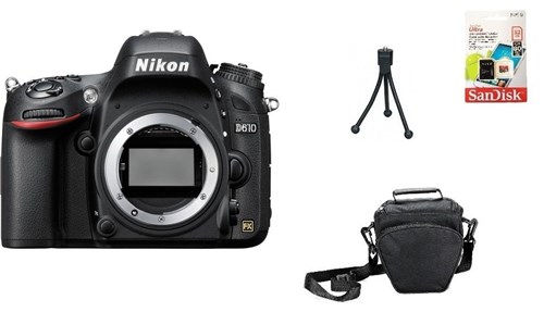 Corpo Nikon D610 Fullframe + 32Gb + Bolsa + Tripé