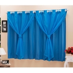 Cortina Blackout Com Voil 2,80m x 1,80m - Azul