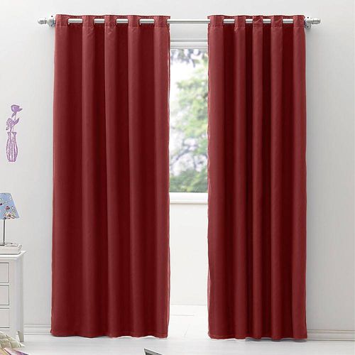 Cortina Blackout para Quarto/Sala com Voil 2,80m X 1,80m Vermelho - Izaltex