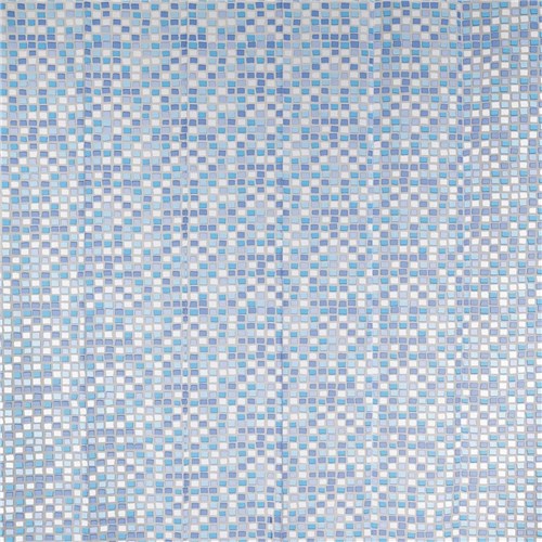 Cortina Box Pvc Geométricos Colorful Bella Casa 198Cmx180cm Transparente/Azul