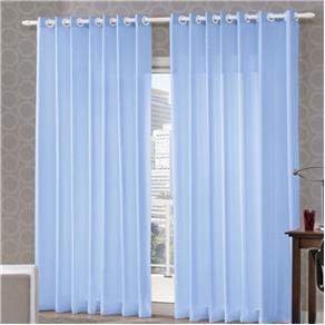 Cortina Corta Luz Blackout com Ilhós 280 X 220 Azul Claro