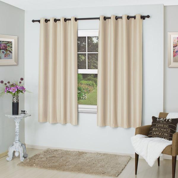 Cortina Corta Luz Blackout e Voil Pratika Slim 1,70m X 2,60m com Ilhós - Bella Janela