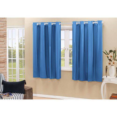 Cortina de Janela Blackout Veda Luz 2,80m X 1,60m Pvc Azul