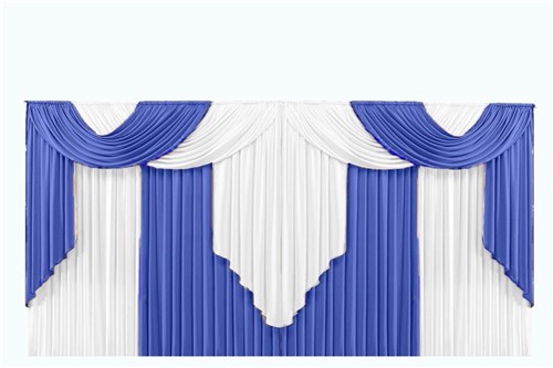Cortina Elegance 8,00M X 4,00M Varão Duplo - Azul e Branco