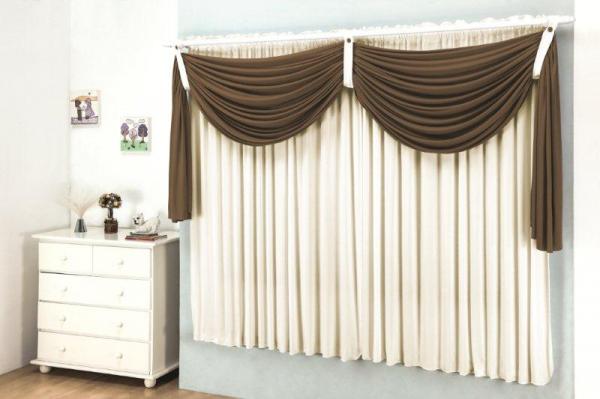 Tudo sobre 'Cortina Jade 2,00m X 1,70m para Varão Simples - Tabaco / Palha'