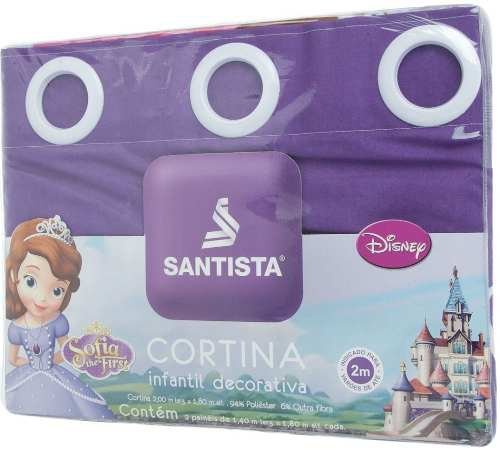 Cortina Infantil Disney com Forro Blackout 2,00 X 1,80 Santista