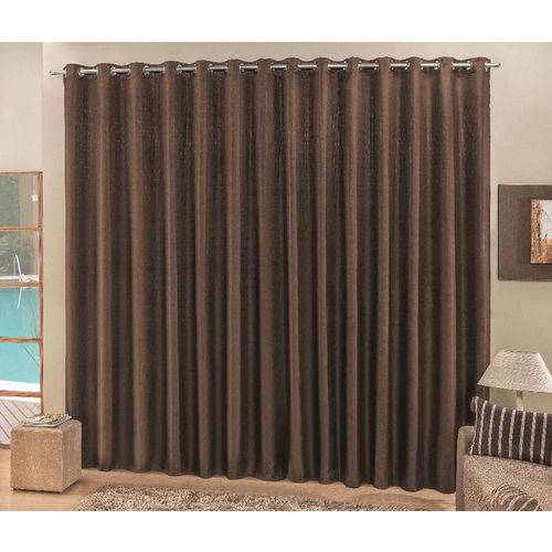 Cortina Roma 4,00m X 2,50m Rafia para Varão Simples - Tabaco