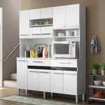 Cozinha Compacta 10 Portas Ac1020 Branco/Preto - Decibal Móveis