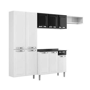 Cozinha Compacta 4 Peças com Paneleiro e Balcão Rose Itatiaia Branco/Preto - Branco