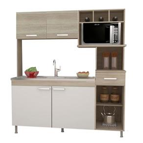 Cozinha Compacta 4 Portas Indekes Class Capuccino com Branco