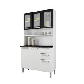 Cozinha Compacta 6 Portas C Vidro 2 Gavetas Regina - Itatiaia - Preto