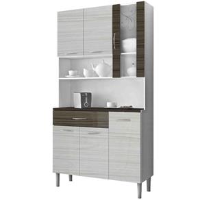 Cozinha Compacta 6 Portas Kit's Paraná - Branco/Rovere/Dubai