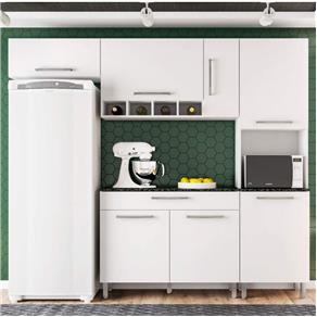 Cozinha Compacta Balcão com Tampo 3 Peças Luna Poliman Móveis Branco