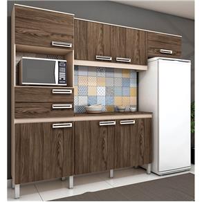 Cozinha Compacta Brizz B107 com 7 Portas 2 Gavetas - Henn - Marrom