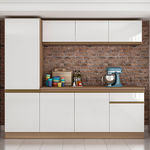 Cozinha Compacta C/ Tampo 2400 Pietra – Genialflex. - Castanho / Branco