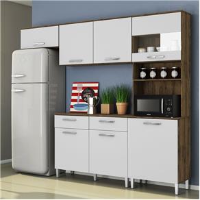 Cozinha Compacta C5884| 4 Peças Malbec/branco - Moveis Arapongas - Malbec Tx/branco Brilho - BRANCO