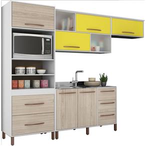 Cozinha Compacta Canela Branco/Teka/Amarelo - AMARELO