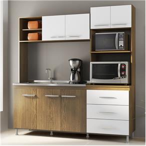Cozinha Compacta Carol 310 - Soluzione - 0310 - Avelã/Branco
