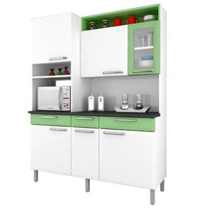 Cozinha Compacta com 1 Porta de Vidro Regina Itatiaia I3VG3-155 Branco/Verde Claro