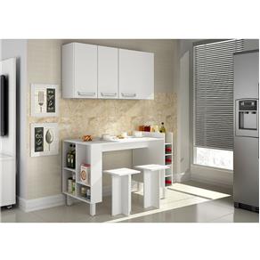 Cozinha Compacta com Mesa e Bancos Decari 10 - BRANCO