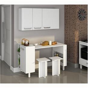 Cozinha Compacta com Mesa e Bancos Decari 11 - BRANCO