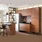 Cozinha Compacta com Tampo 13 Portas 5464 Nogueira - Multimóveis