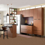 Cozinha Compacta com Tampo 13 Portas 5464 Nogueira - Multimóveis