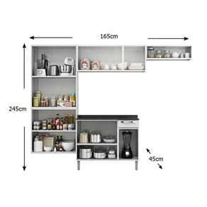 Cozinha Compacta de Aço Itatiaia Rose 4 Peças com Balcão e Tampo 105cm - Preto/Branco