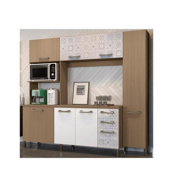 Cozinha Compacta E780 Nature/Branco - Kappesberg