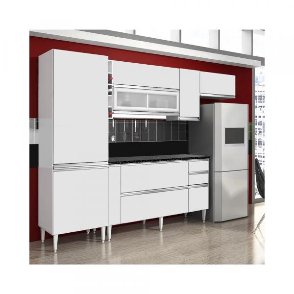Cozinha Compacta Ebano Branco - CHF Móveis - Chf Moveis