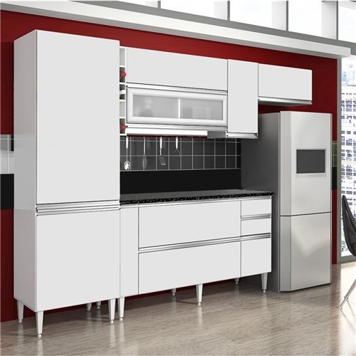 Cozinha Compacta Ebano Branco - Chf Móveis
