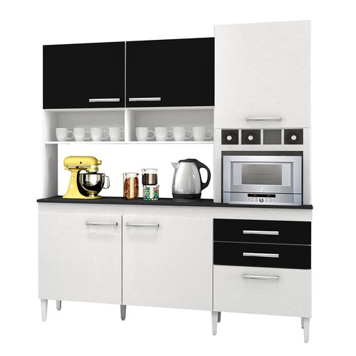 Cozinha Compacta Ébano CHF Branco / Preto