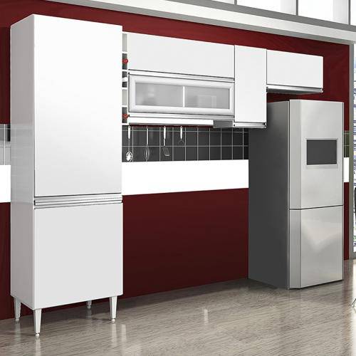 Cozinha Compacta Ebano 3 Peças Branco - Chf - Móveis