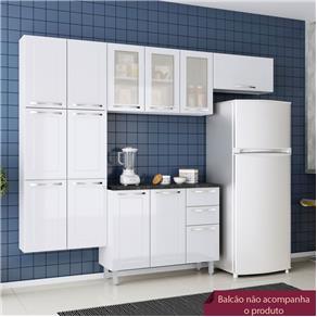 Cozinha Compacta em Aço Única com 10 Portas Branco - BRANCO