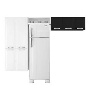 Cozinha Compacta Itatiaia Anita Smart com 7 Portas - Branco/Preto